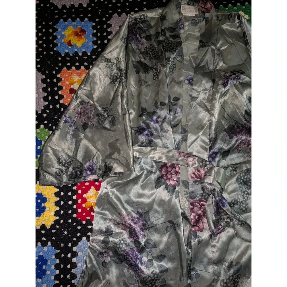 Women's California Dynasty Floral Lingerie‎ Robe Nightgown Sleepwear Size Small